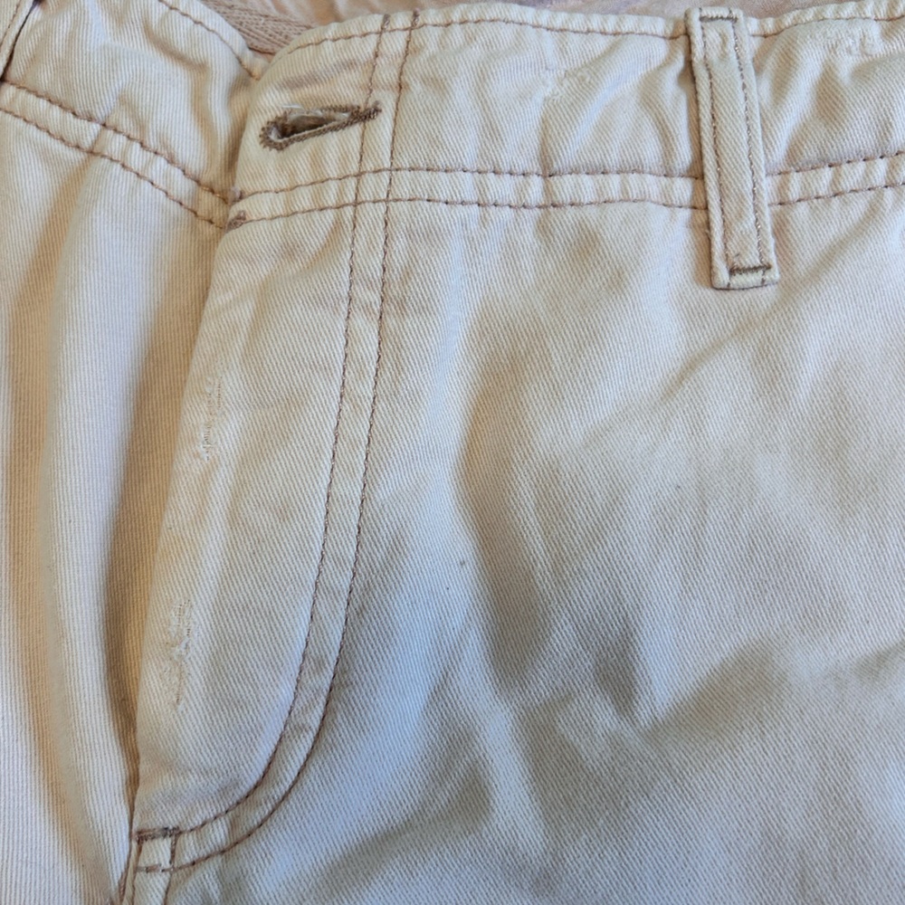 Free People 5 Button Fly Folded Hem Khaki Pants Sz 25 - Picture 2 of 10